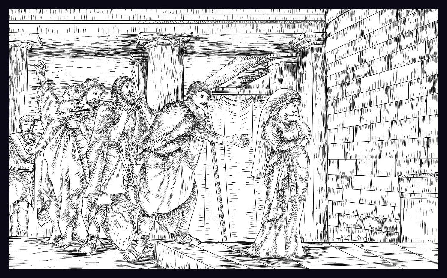 Hypatia rejecting her suitors
